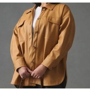 Maeve Faux Leather Shirt Jacket Shaket Plus size
